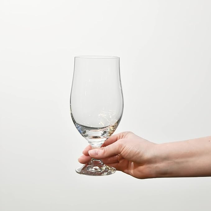 Krosno Lager Beer Glasses, Set of 6, 16.9 oz, Belgian Style Glasses, IPA, Craft Beer Glasses, Harmony Collection, Dishwasher Safe, Made in Europe