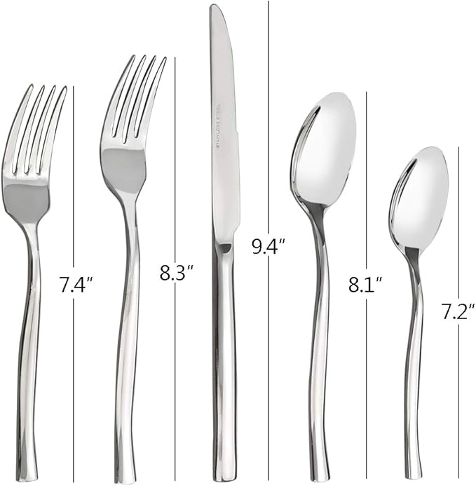 Idomy 40-Piece Stainless Steel Flatware Set, Service for 8