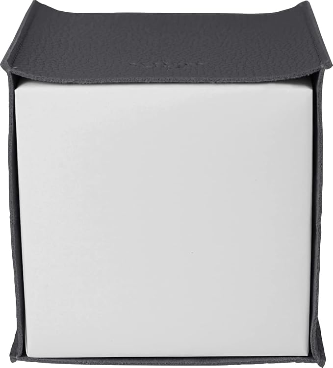 Carrotez Tissue Box Cover, [Refined] Modern PU Leather Square Tissue Box Holder - Decorative Holder/Organizer for Bathroom Vanity Countertop, Night Stands, Office Desk & Car 5"X5"X5" - Charcoal