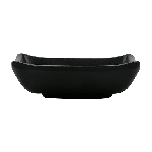 G.E.T. SD-3828-BK Black 2 oz, 3.75" x 2.75" Sauce Dish Nara, Melamine (Pack of 12)
