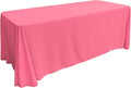 LA Linen Polyester Poplin Washable Rectangular Tablecloth, Stain and Wrinkle Resistant Table Cover 90x132, Fabric Table Cloth for Dinning, Kitchen, Party, Holiday 90 by 132-Inch, Hot Pink
