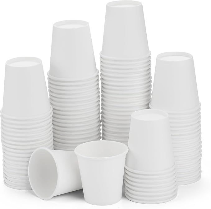 Wuadua 100 Pack 3 oz White Disposable Paper Cups - Sturdy and Leak-Proof for Parties, Events, Office, Home Use Disposable Mouthwash Cups - Ideal for Hot/Cold Drinks, Smooth Rim Design, Eco-Friendly