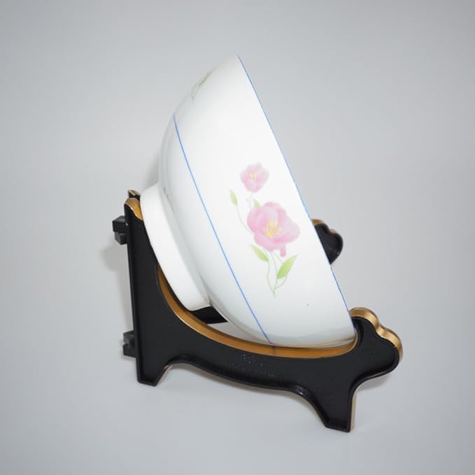 Artliving Display Stand Easel Bowl Stand for Display Large Deep Bowls, Platters and Deep Dishes Black Gold