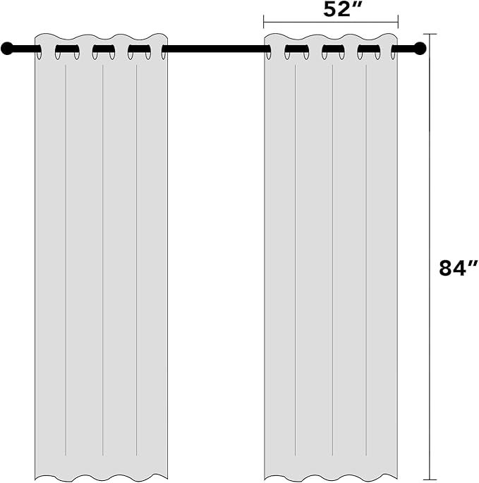 PrinceDeco Blackout Curtains for Bedroom 100% Blackout Thermal Insulated with White Liner Light Grey Curtains Grommet Linen Curtains 84 inches Long,Vertical Drapes Privacy for Bedroom,2 Panels