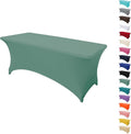 8FT Table Cloth for Rectangular Fitted Events Stretch Turquoise Stone Table Covers Washable Spandex Tablecloth Protector for Party, Wedding, Cocktail, Banquet, Festival