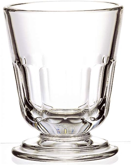 La Rochere Perigord Footed Glass Cups Set of 6 – Classic French Glassware with Faceted Ribbed Design – Pressed Glass Goblets with Stem for Water, Juice, Cocktails & Everyday Entertaining (7.8 Oz)