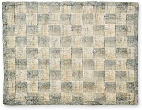 MACKENZIE-CHILDS Set of 4 Sinamay Placemats, Durable Woven Table Mats, Gray