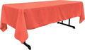 LA Linen Polyester Poplin Washable Rectangular Tablecloth, Stain and Wrinkle Resistant Table Cover 60x108, Fabric Table Cloth for Dinning, Kitchen, Party, Holiday 60 by 108-Inch, Coral