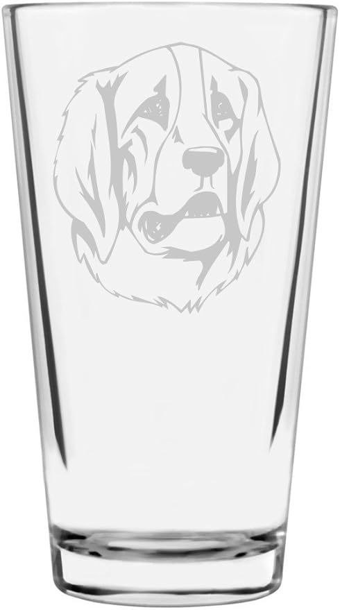 Pyrenean Mastiff Custom Personalized Dog Themed Etched All Purpose 16oz Pint Glass