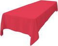 LA Linen Polyester Poplin Washable Rectangular Tablecloth, Stain and Wrinkle Resistant Table Cover 60x144, Fabric Table Cloth For Dinning, Kitchen, Party, Holiday 60 by 144-Inch, Fuchsia