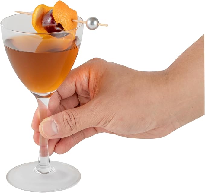 Restaurantware-Vetri 5 Ounce Nick And Nora Glasses, 6 Dishwashable Martini Glasses - No Lead, Vintage Inspired, Clear Glass Cocktail Drinkware, For Hosting Parties, Serve Whiskey, Gin And More