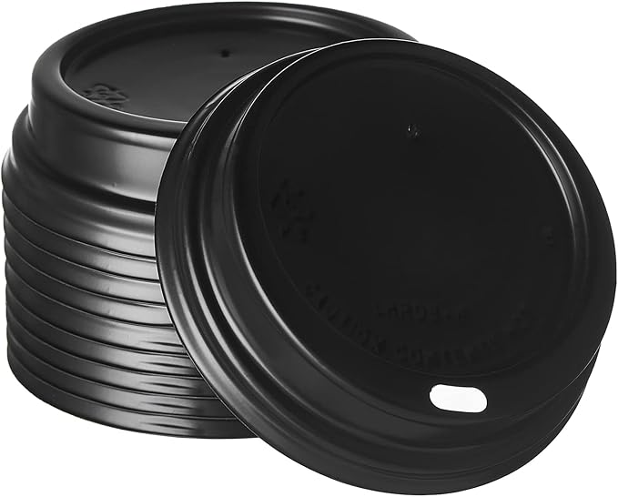 CIAO! 8oz Coffee Cup Sipper Black Dome Lid, (80mm) 1,000 Count