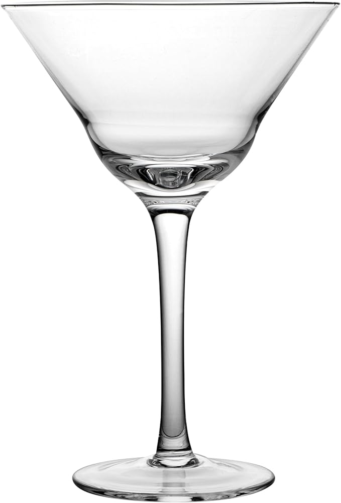 Restaurantware-Vetri 9 Ounce Martini Glasses, 6 Dishwashable Cocktail Glasses - No Lead, Long Stemmed, Clear Glass Party Drinkware, For Home And Bar Use, Serve Margarita, Cosmopolitan, And More