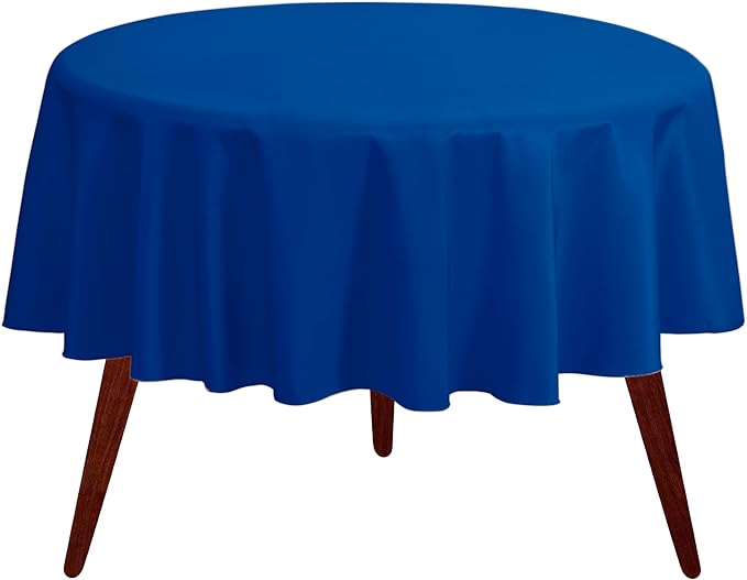 Gee Di Moda Round Tablecloth - 90 Inch Royal Blue Round Table Cloth for 30 to 60 Inch Round Tables - Heavy Duty Washable Fabric - for Buffet Table, Holiday Party, Dinner, Wedding & Baby Shower