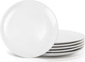 Dinner Plates Set of 6, 10 Inch White Ceramic Dinner Plates, Round Porcelain Appetizer Plate for Kitchen Serving and Everyday Use, Microwave & Dishwasher Safe