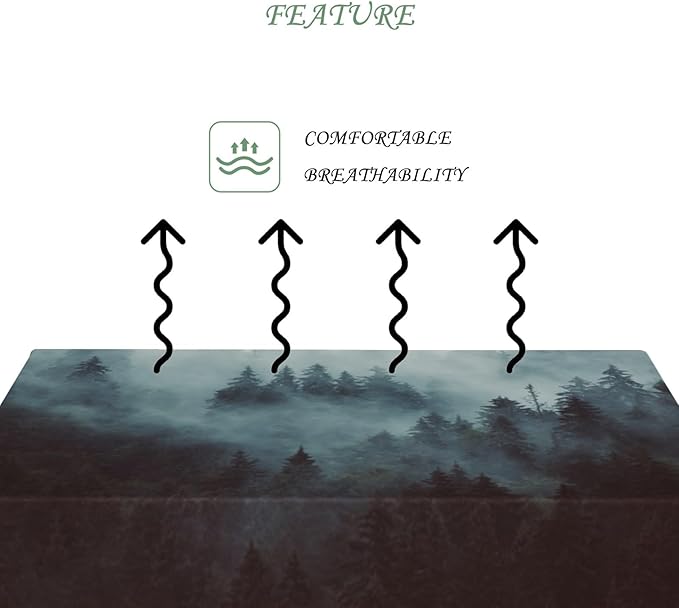 60x120 Inch Nature Rectangular Tablecloth Misty Forest Mountain Table Cloth Waterproof Durable Table Cover for Holiday Picnic Dinner BBQ Decor