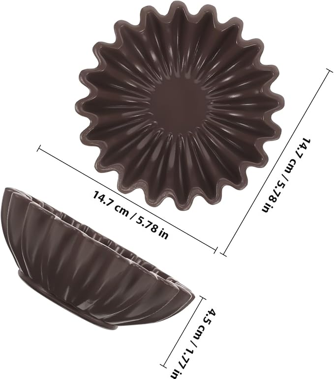 STOBAZA Decorative Wavy Edge Bowl 6-inch Black Ceramic Key Holder Jewelry Storage Tray Snack Holder for Entryway Tabletop Home Décor