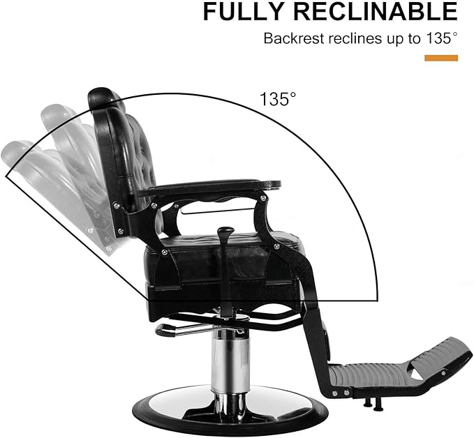 Artist hand Vintage Barber Chair Heavy Duty Hydraulic Recline Salon Chair Classic Barber Chairs for Hair Stylist Tattoo Chair Barber Salon Equipment