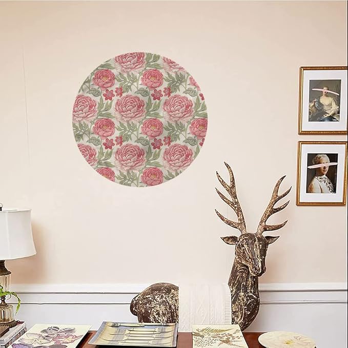 Ceramic Display Plate, Victorian Ceramic Hanging Decorative Plate, Romantic Peonies Botany, 7 Inch, Household Custom Ceramic Plate, Multicolor
