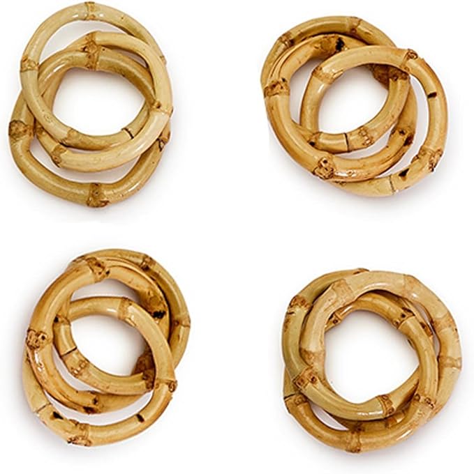 Two's Company Set of 4 Bamboo Napkin Rings…