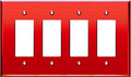 LIDER Reflective Acrylic Decorator Wall Plate, Mirrored Light Switch Plate, Plexiglass Outlet Cover, Acrylic Glass, Oversized 4-Gang 5.25" x 8.88", LWP-34O-ARD, Red