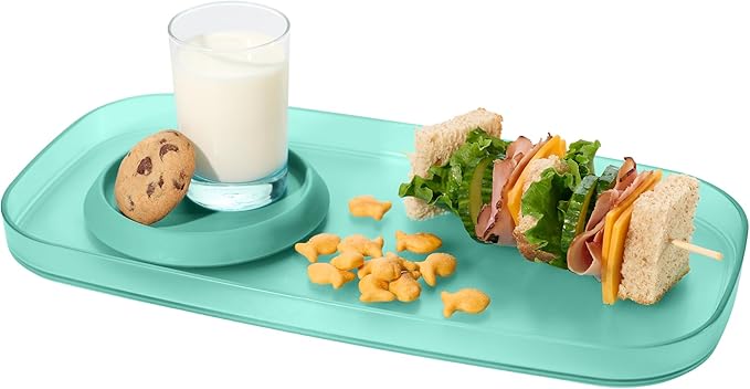 madesmart dipware Small Serving Plate, Stackable & Removable Dip Bowl for Salsa, Queso, Salad, Olives, Dishwasher & Microwave Safe, Multipurpose Plate & Bowl, Teal