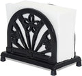 Napkin Holder for Table, Vintage Cast Iron Paper Napkins Tissue Dispenser with Daffodil Pattern for Kitchen Dining Room Countertop Decor, Black