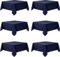 6-Pack Navy Blue Tablecloths for Square Tables, 54 x 54 Inches, Stain-Resistant Polyester Fabric for 2 Foot Tables - Washable Table Covers for Weddings, Banquets, Birthday Parties, Events