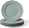 salad plates set of 4, 10.5 inch Reactive Glaze Stoneware Dinner Dish Set for Dessert, Salad, Appetizer, platos de ceramica Dishwasher & Oven Safe, Scratch Resistant-Light Blue