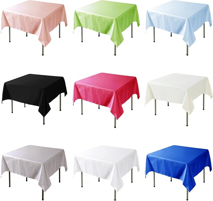 Fokitut 2 Pack Waterproof Square Tablecloth, 70x70 Inch, Stain Resistant and Wrinkle Polyester Table Cloth, Fabric Table Cover for Kitchen Dining, Wedding, Party, Holiday Dinner-Orange