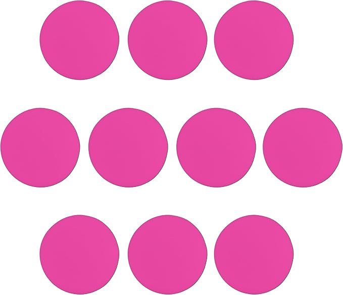 10 Round Foam Bud Coasters Pack, 4 inch - PU Foam, Party Favor - Neon Pink