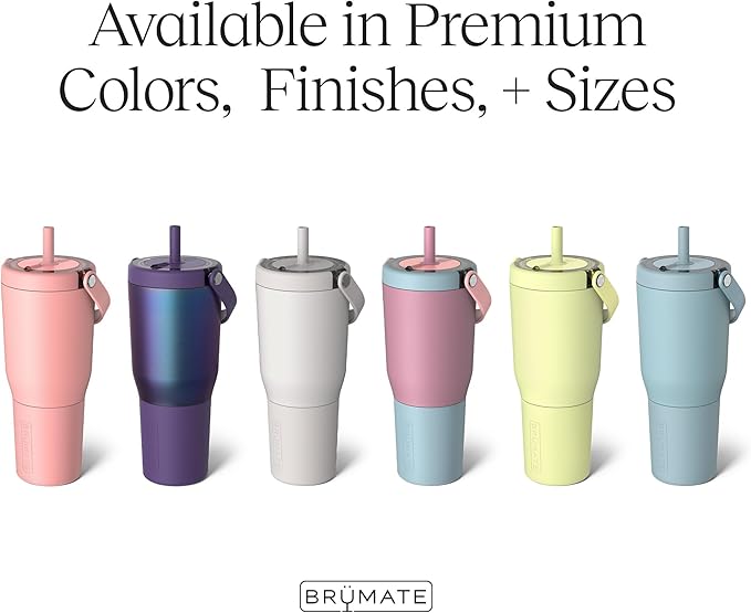 BrüMate Resa 35oz 100% Leakproof Travel Tumbler with Handle & Straw | Flexible SoftSip Straw | Silicone Sleeve for Durability | Stainless Steel | Cup Holder & Travel Friendly Water Bottle | (Kiwi)