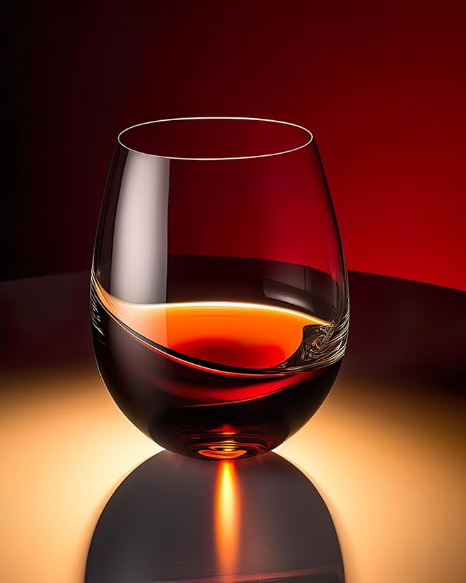 LUXU Stemless Glasses(Set of 2)-20 oz,Clear Wine Cups,Crystal Whiskey Tumblers,Large Water Goblets,Drinking Glassware for Beer,Great Wine Gifts