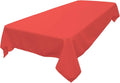 LA Linen Polyester Poplin Washable Rectangular Tablecloth, Stain and Wrinkle Resistant Table Cover 60x90, Fabric Table Cloth for Dinning, Kitchen, Party, Holiday 60 by 90-Inch, Coral