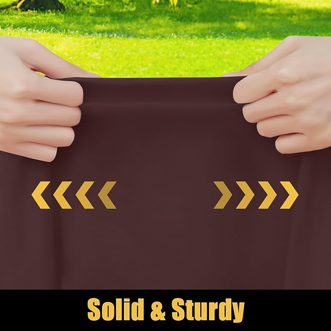 Smiry Rectangle Picnic Table Cloth, Waterproof Elastic Fitted Tablecloths for 4 Foot Tables, Washable Polyester Table Cover for Camping, Indoor and Outdoor (Coffee, 30"x48")
