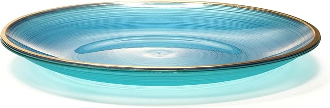 " OCCASIONS " 240 Plates Pack,(120 Guests) Premium Wedding Party Disposable Plastic Plates Set -120 x 10'' Dinner + 120 x 7'' Salad/Dessert (Belize in Blue & Gold)