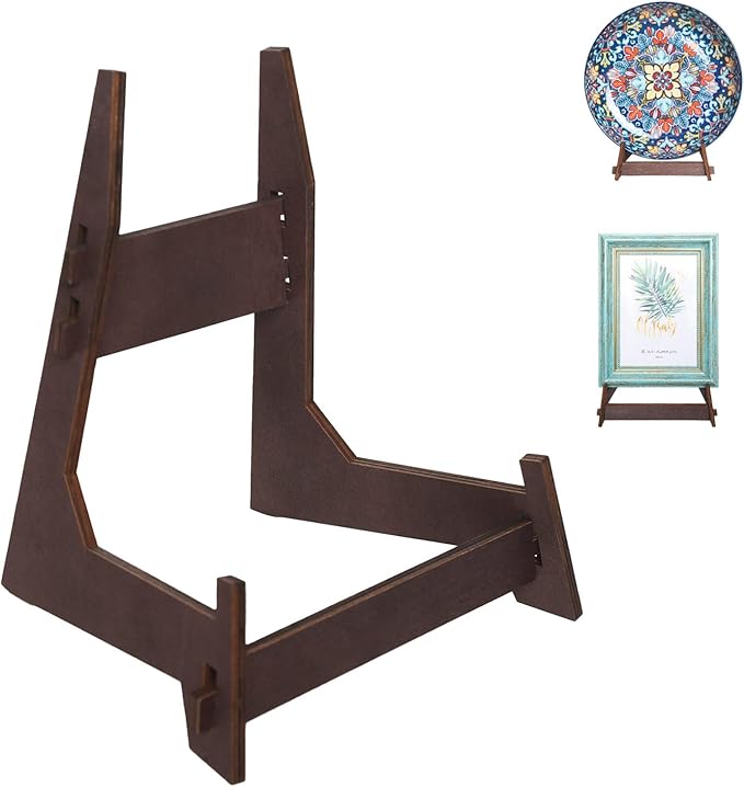 Plate Stands for Display,6 Inch wooden Plate Holder Display Stands,Frame holder stand for Book, Picture,plaque, Decorative Plate, Photo and Platter, Tabletop Art.(2 Pack )