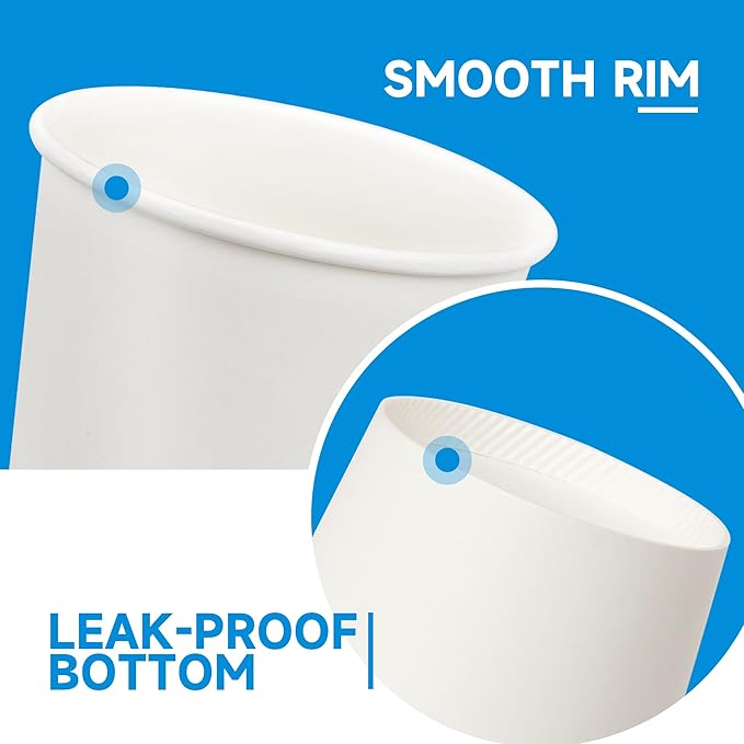RACETOP 12 oz 100 Pack Disposable Paper Coffee Cups with Lids, Sleeves and Stirrers, Hot Cups, Paper Cups with Lids, Sleeves and Stirrers, Ideal for Home/Office