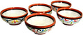 Cactus Canyon Ceramics VERY SMALL Spanish Terracotta 5-Piece VERY SMALL Mini-Bowl (Pinch Bowls) Set, White