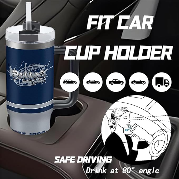 30 oz Tumbler with Handle and Straw,Car cup,Coffee Mug,100% Leakproof Insulated Tumbler with Lid and Straw,Made of Stainless Steel,Cup Holder Friendly Base,Classic Collection Gifts for Fans