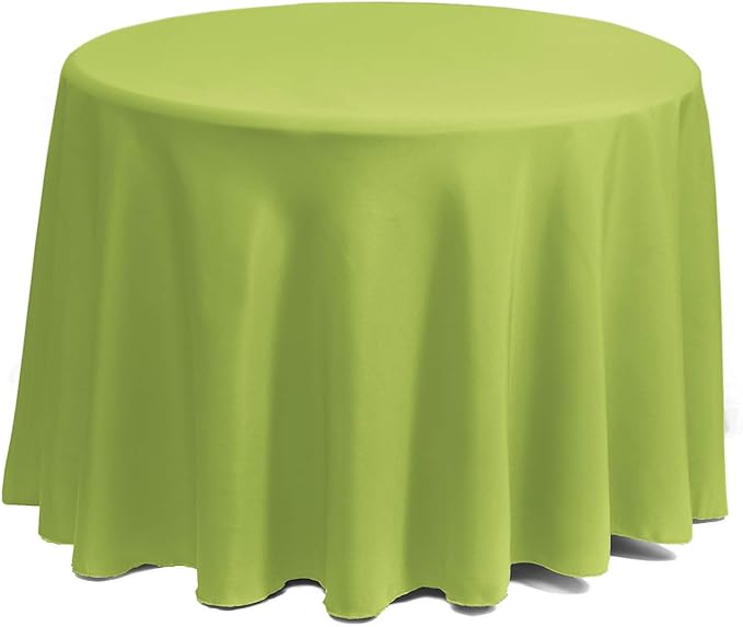 Gee Di Moda Round Tablecloth - 70 Inch Apple Green Round Table Cloth for 24 to 48 Inch Round Tables - Heavy Duty Washable Fabric - for Buffet Table, Holiday Party, Dinner, Wedding & Baby Shower