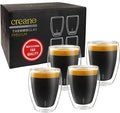 Creano Premium Double-Walled Drinking Glasses 9oz / 250 ml - Set of 4 - Professional Quality - 100% Dishwasher Safe