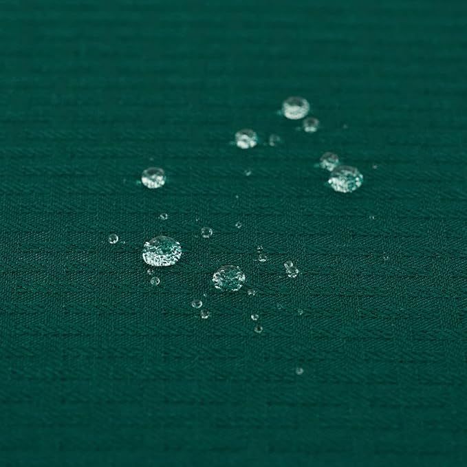 maxmill Square Tablecloth Water Resistance Antiwrinkle Spill Proof Weaved Texture Pattern Table Cloth, Christmas Decorative Fabric Table Cover for Parties, Holiday Dinner, 70 x 70 Inch, Hunter Green