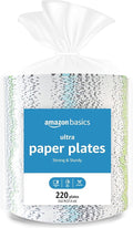 Amazon Basics Ultra Paper Plates, 8.62 Inch, Disposable, 64 Count