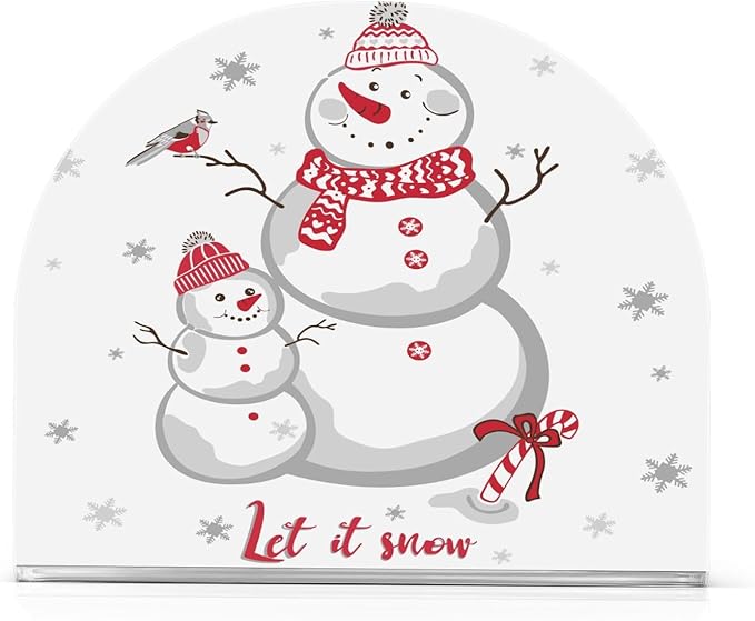 Napkin Holder Snow Santa Crystal Clear Acrylic Napkin Holders Paper Napkin Holder Dining Table Dispenser for Kitchen Restaurant Home Decor Bar Accessories
