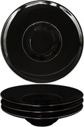 Ceramics Rimmed Soup Bowls 8.6 oz, Black 11 inch Exquisite small soup plate Set of 4, Pasta plates With Rim is the best choice for hotels, kitchens, fine restaurants and gourmets