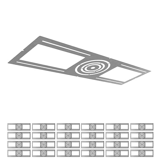 ASD 24 Pack New Construction Mounting Plate with Symmetric Round Hole - 3-4-6" Flat Steel Rough-in Wafer Light Bracket, LED Recessed Lighting Housing