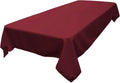 LA Linen Polyester Poplin Washable Rectangular Tablecloth, Stain and Wrinkle Resistant Table Cover 60x90, Fabric Table Cloth for Dinning, Kitchen, Party, Holiday 60 by 90-Inch, Burgundy