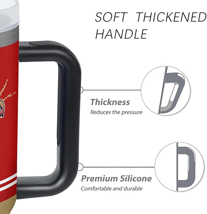 San 30 oz Tumbler with Handle and Straw,Car cup,Coffee Mug,100% Leakproof Insulated Tumbler with Lid and Straw,Made of Stainless Steel,Cup Holder Friendly Base,Classic Collection Gifts for Fans
