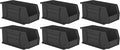 Hudson Exchange 11" x 5-1/2" x 5" (6 Pack) Plastic Stackable Storage Bin and Hanging Container, Black
